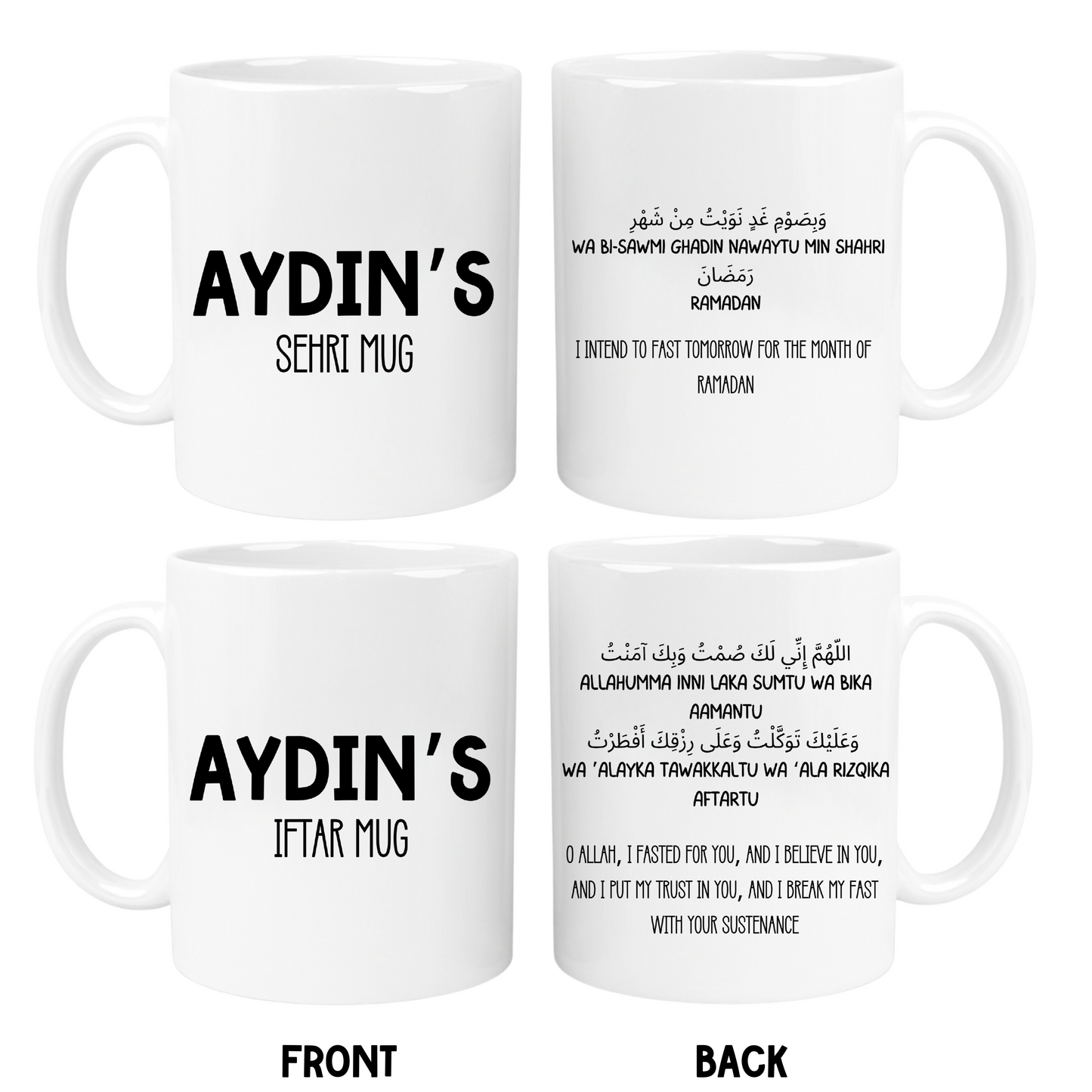 Personalised Ramadan Mugs – Iftar & Sehri Suhoor Mugs